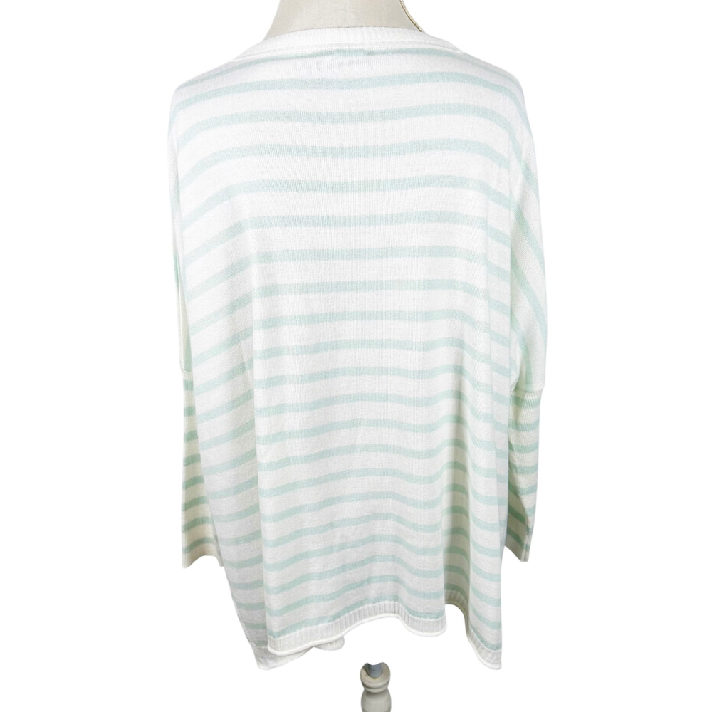MerSea Sz OS One Size Fits Mint Stripe The Catalina Travel Pullover Sweater - Picture 3 of 10